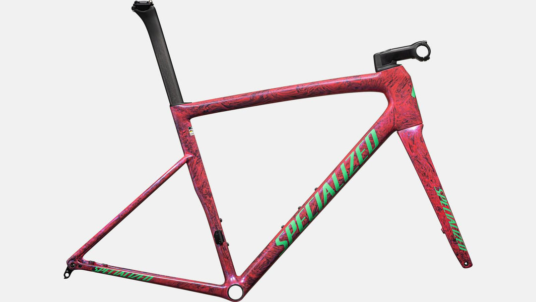 Tarmac SL8 Frameset GLOSS CARBON / METALLIC VIVID PINK STRATA / ELECTRIC GREEN - Mackay Cycles - [product_SKU] - Specialized