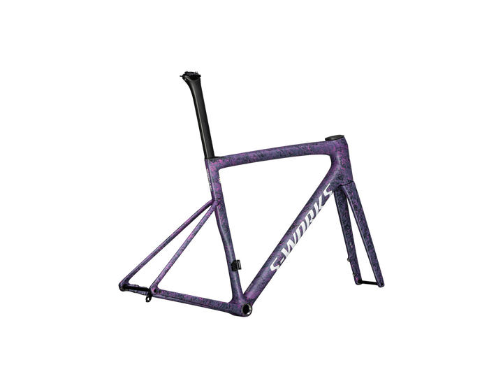 TARMAC SL8 SW FRAMESET Satin Carbon / Rebel Pink + Deep Lake Metallic Blurred Impasto / Gloss White - Mackay Cycles - [product_SKU] - Specialized