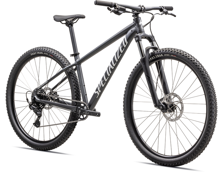 Rockhopper Sport 27.5 SATIN BLACK LIQUID METAL / WHITE - Mackay Cycles - [product_SKU] - Specialized