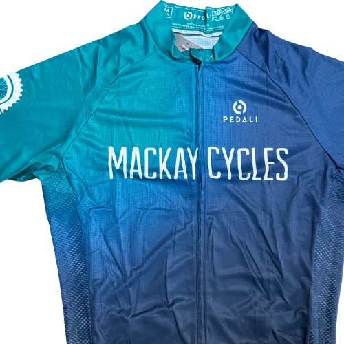 MC Short Sleeves Summer Club Jersey - Green/Blue/Black Fade - Mackay Cycles - [product_SKU] - Pedali