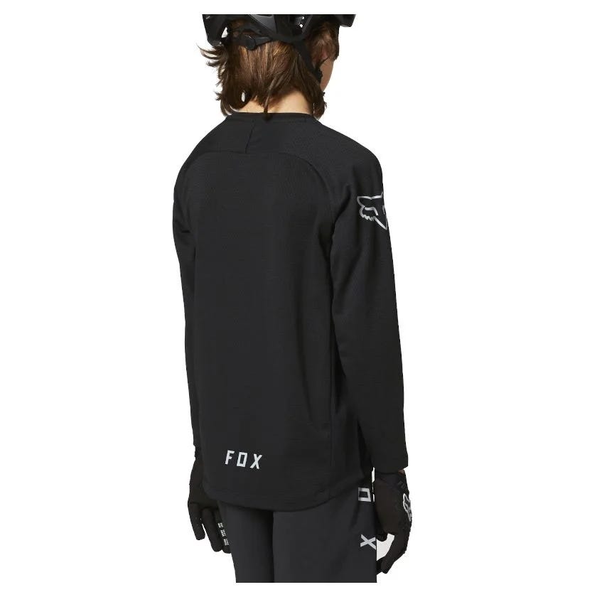 Youth Defend Long Sleeve Jersey Black - Mackay Cycles - [product_SKU] - FOX