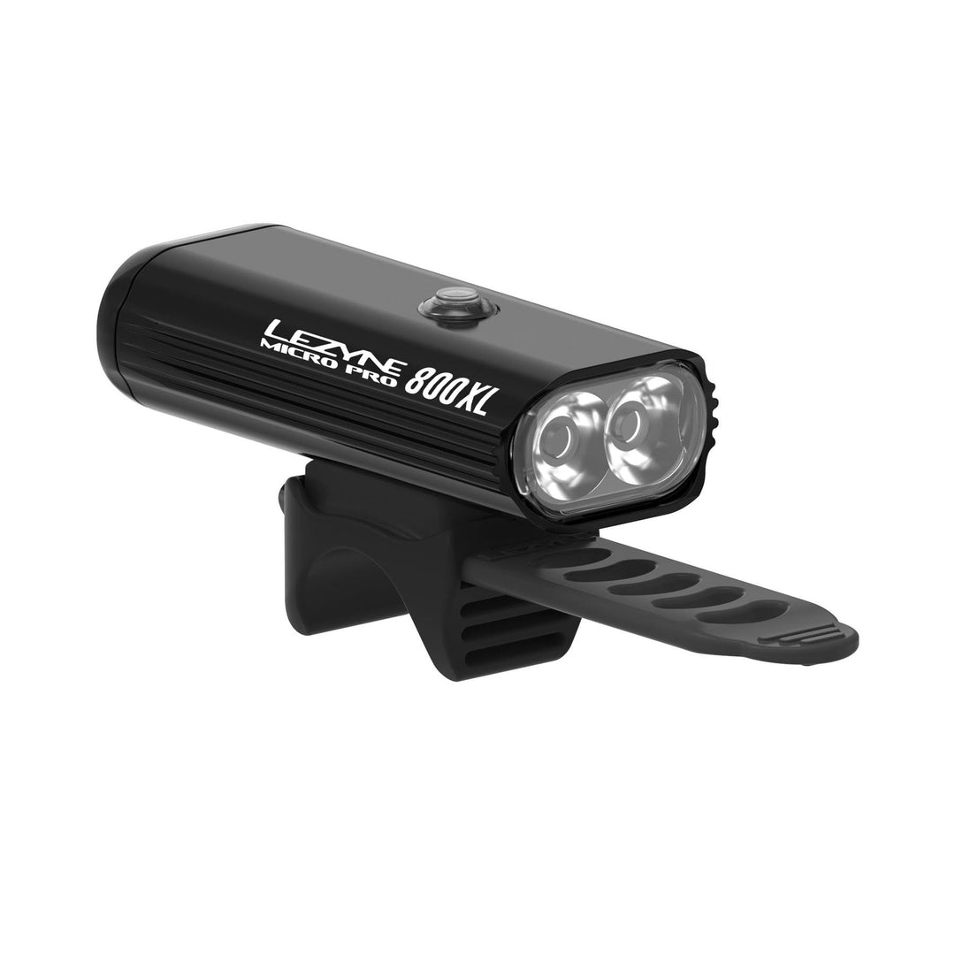 MICRO DRIVE PRO 800XL - BLACK, 800 LM - USB RECHARGEABLE, RUBBER STRAP - BLK/HIGLOSS, Y13 - Mackay Cycles - [product_SKU] - Lezyne