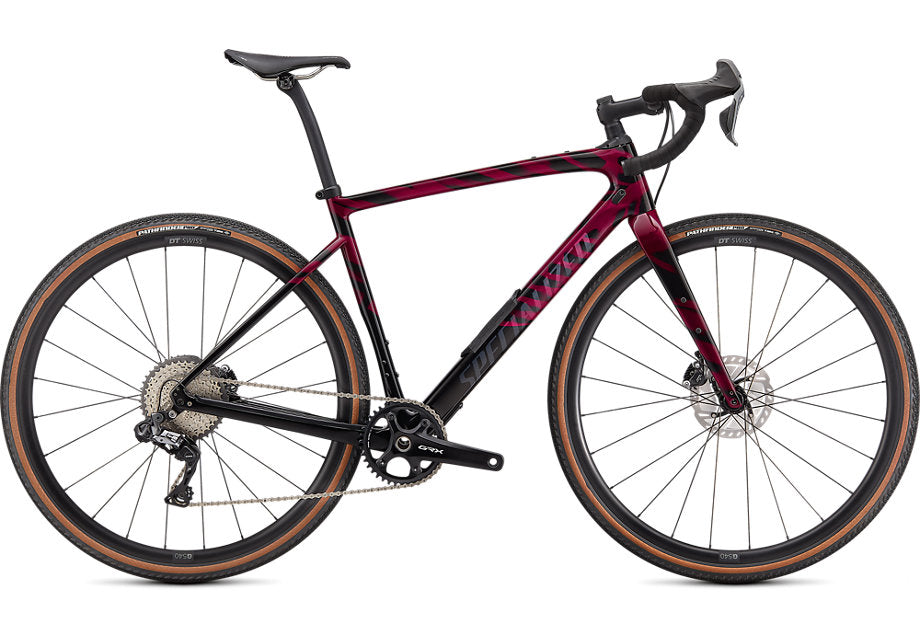 DIVERGE EXPERT CARBON Gloss Raspberry/Redwood/Black/Chrome/Wild Ferns - Mackay Cycles - [product_SKU] - Specialized