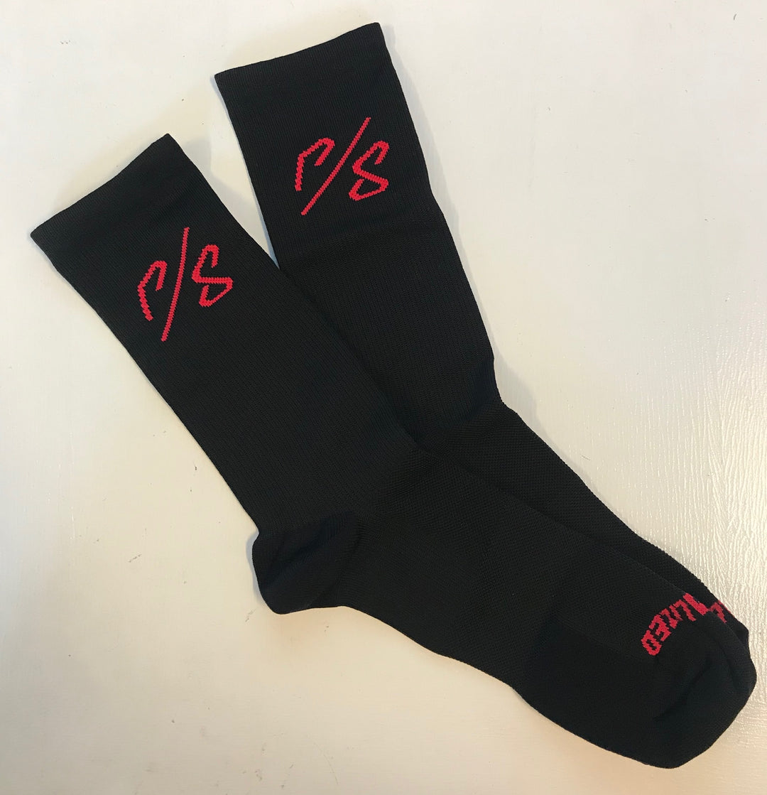 Soft Air Tall Sock Sagan Decon Red Blk - Mackay Cycles - [product_SKU] - Specialized