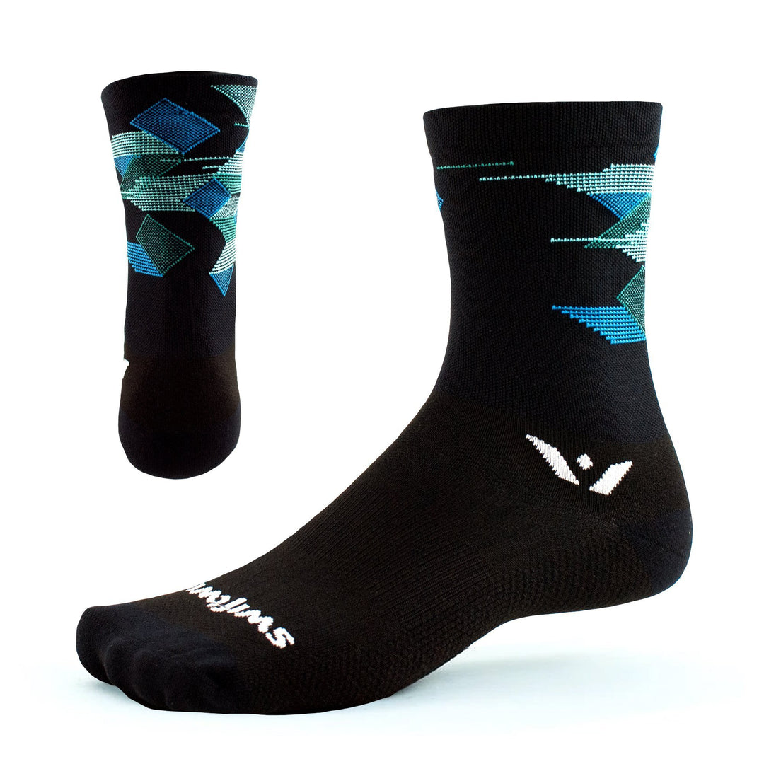 Swiftwick Vision Six Cubic Black Sock - Mackay Cycles - [product_SKU] - Swiftwick