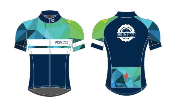 MACKAY CYCLES WMN GEO TEAL JERSEY - Mackay Cycles - [product_SKU] - Mackay Cycles